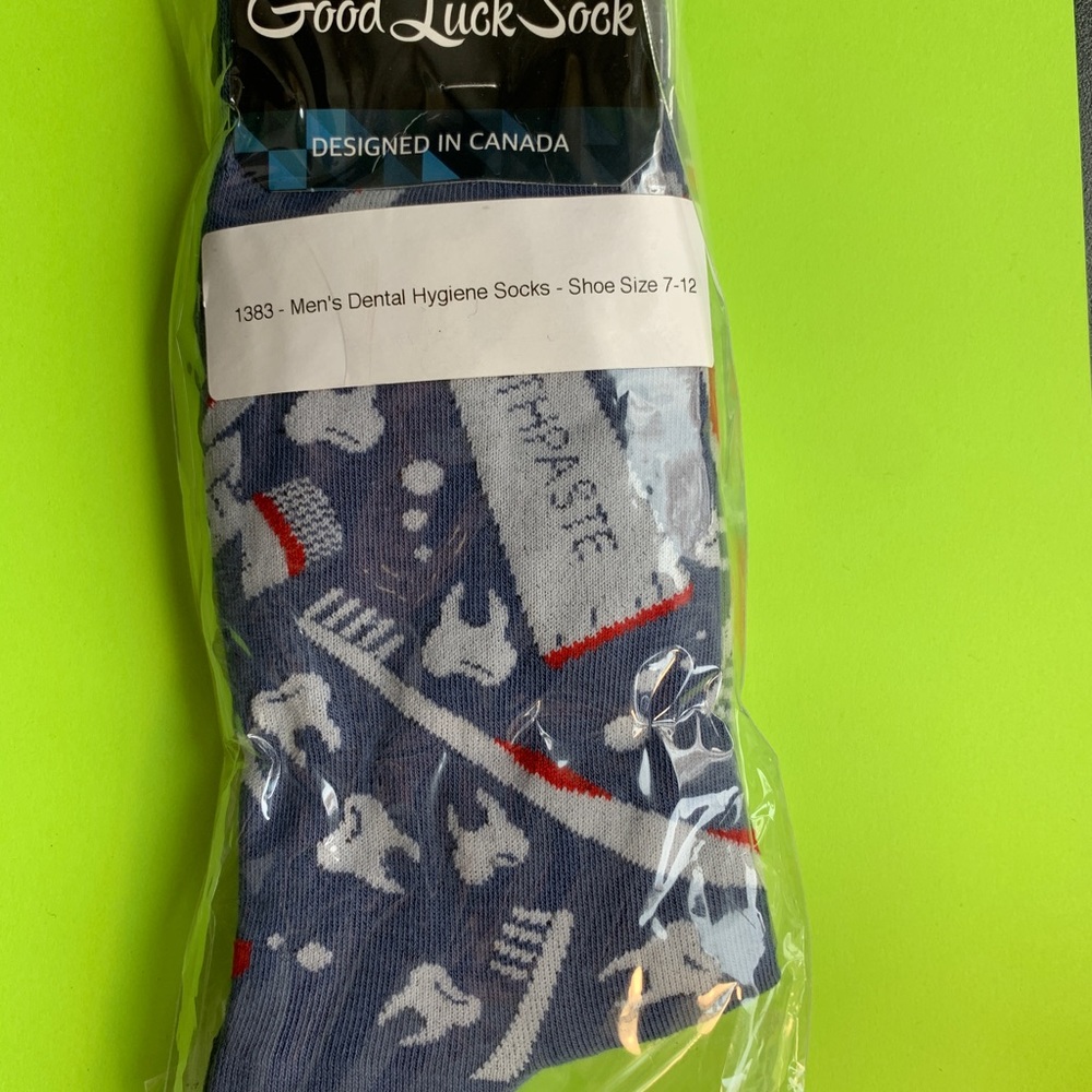 Adult socks shoe size 7 -12 dental hygienist new from the good luck sock company